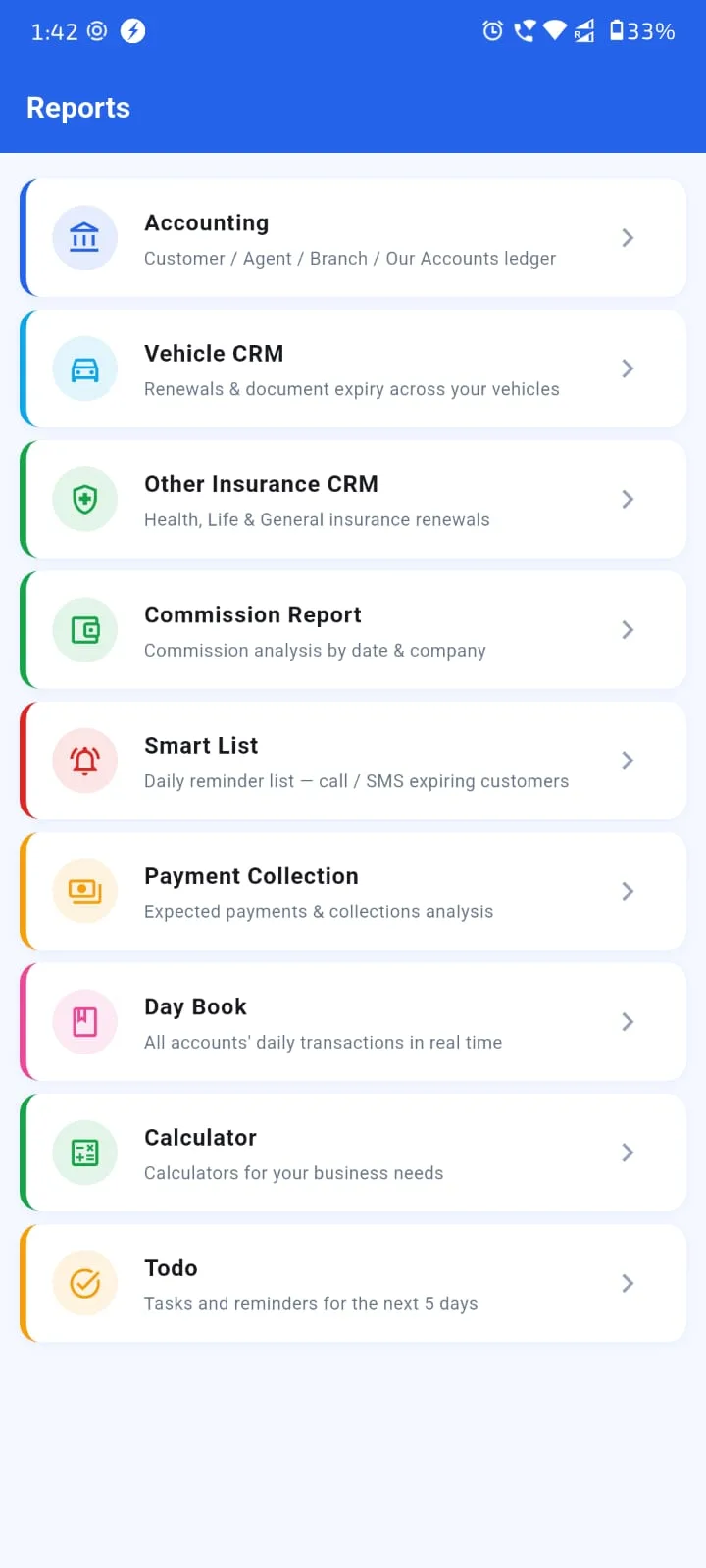 Agenex all-type reports Mobile app — monthly MIS in your pocket